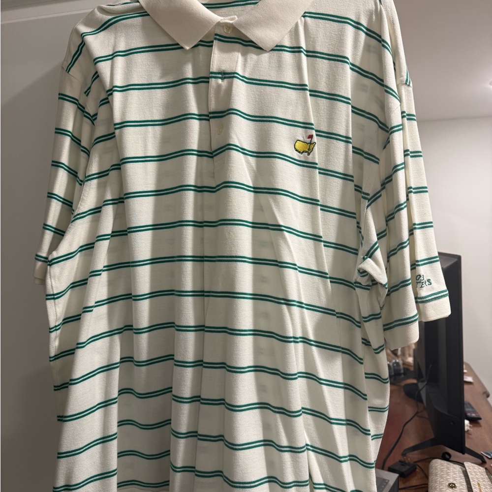 Classic Polo Shirt with Green Stripes